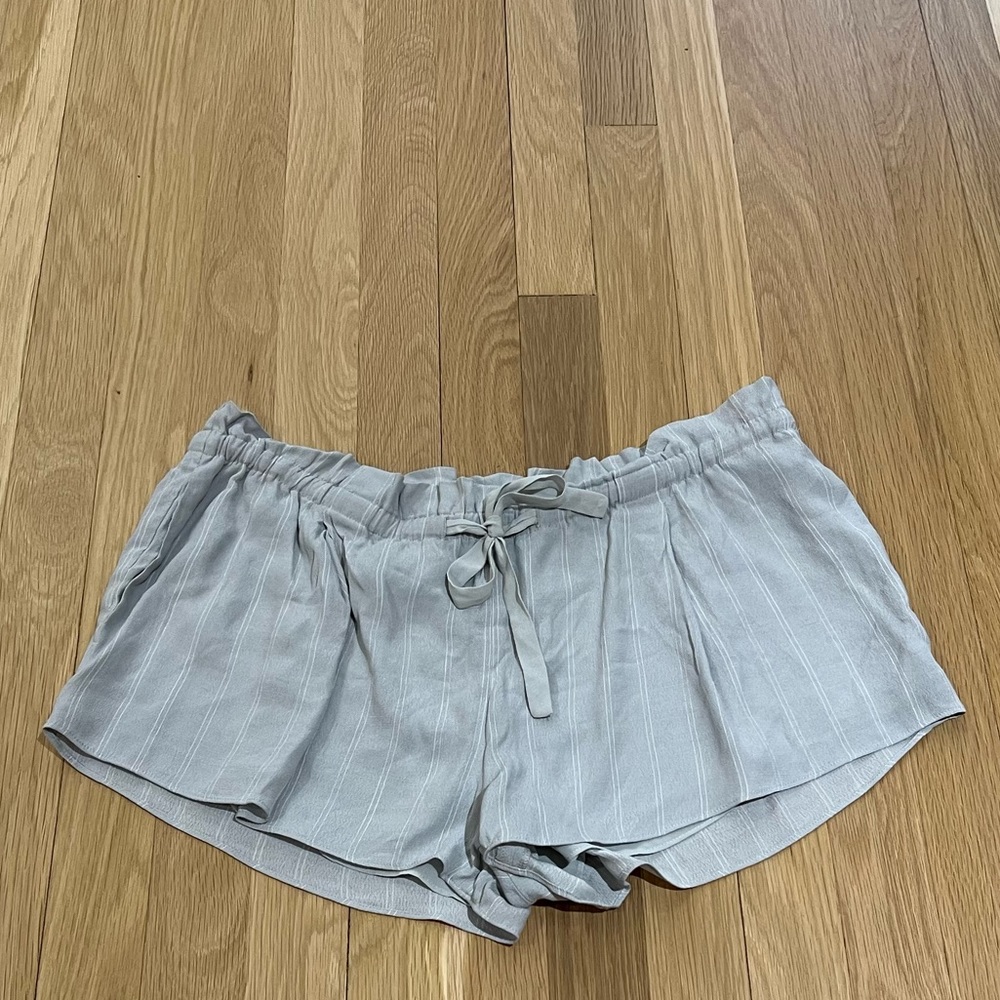 Aritzia Wilfred pinstripe silk shorts